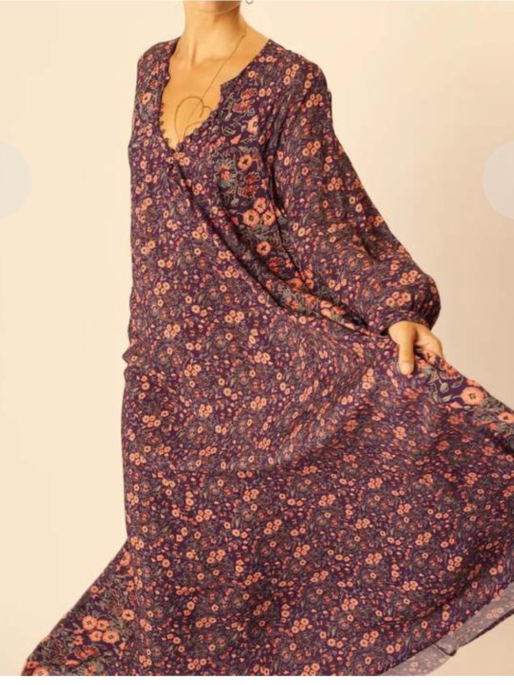 Natalie Martin Fiore Maxi Aubergine Floral S - Picture 3 of 10
